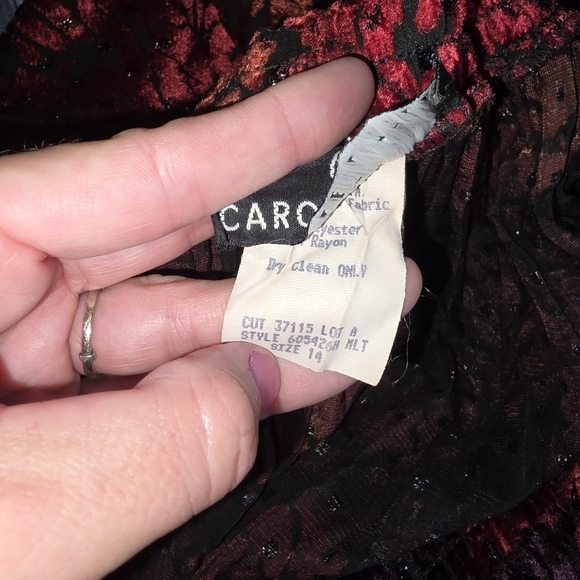 Carole Little Swing Cardigan & Skirt Multicolor Velvet Burnout - Picture 11 of 13